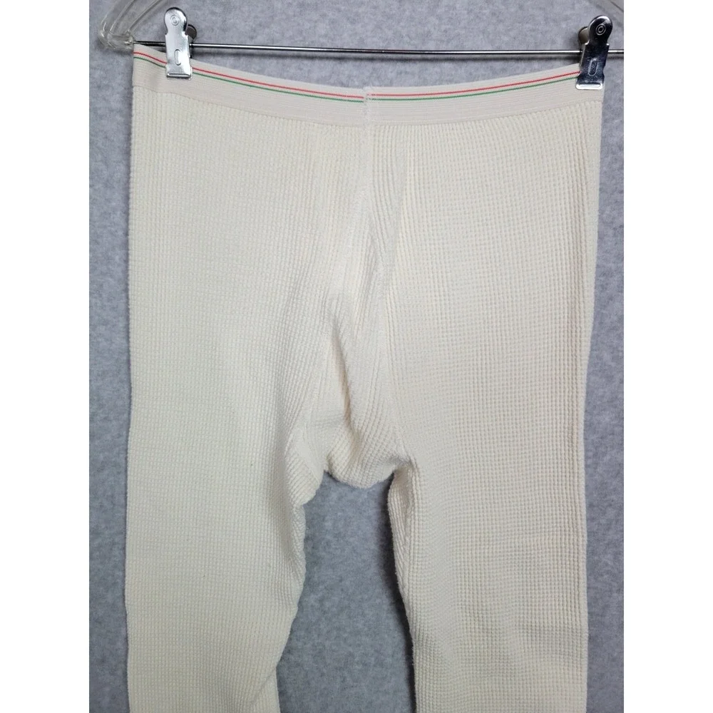 Vtg‎ Hills Store Mens White Cotton Thermal Long Johns Waffle Knit Cotton USA L